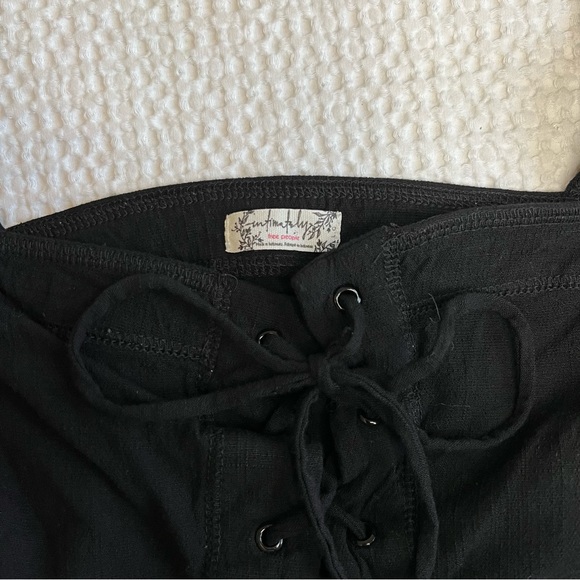 EUC Intimately Free People Philo Lace Up Bodysuit in Black | Size Large - Picture 4 of 5